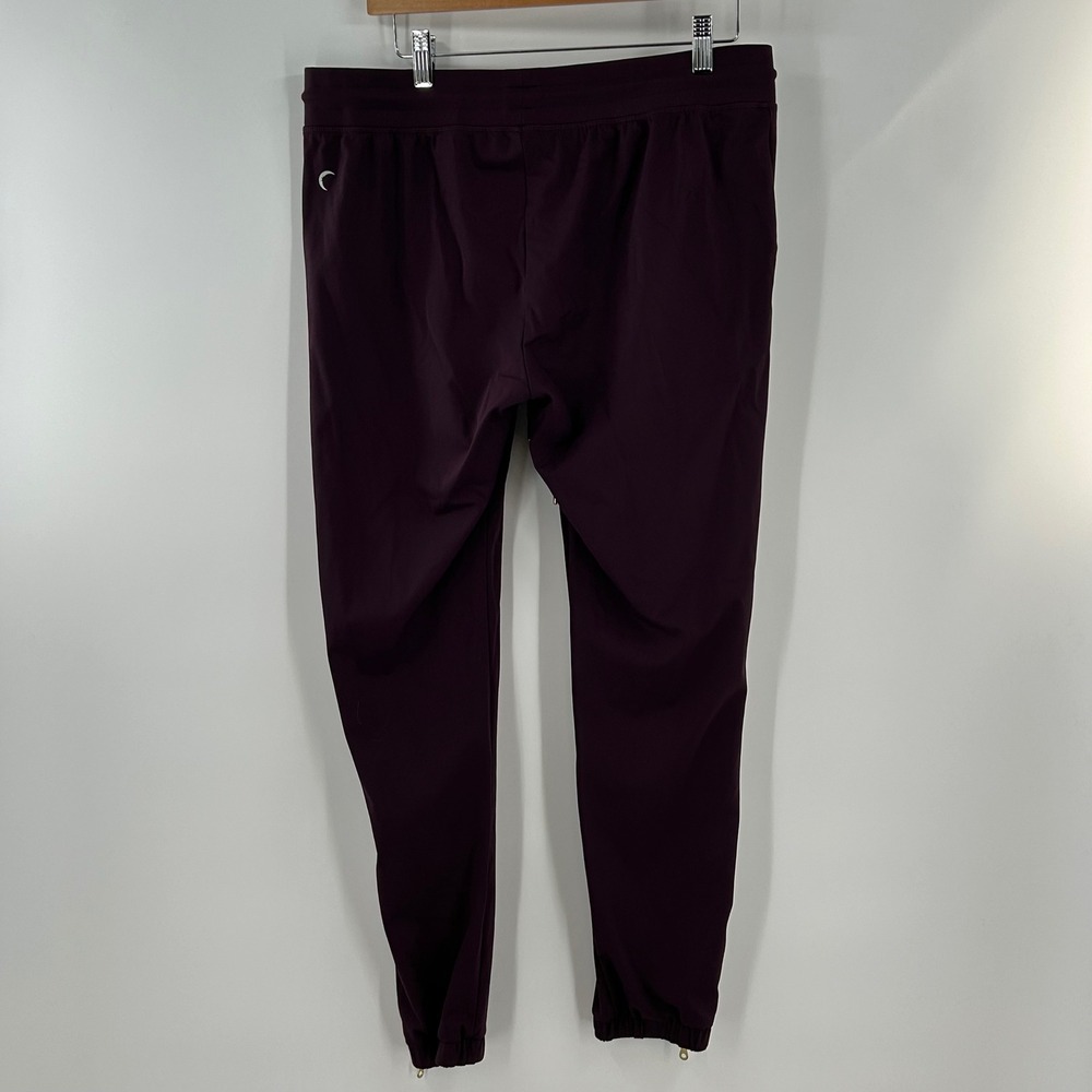 Zyia Active Womens Joggers‎ Plum Purple Gold Ankle Zip Drawstring Pants L - Picture 5 of 8